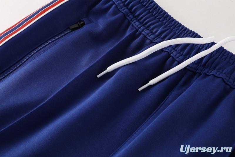 25/26 Arsenal Blue with Red & White Stripes Full Zipper Jacket +Long Pants