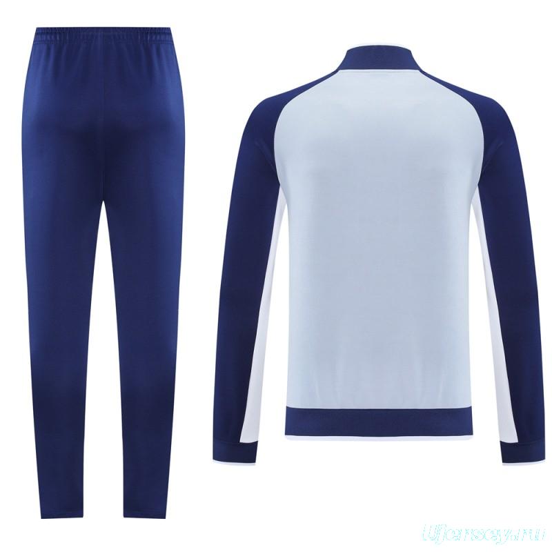 2025 Nike Grey/Navy Full Hoodie Zipper Jacket +Long Pants