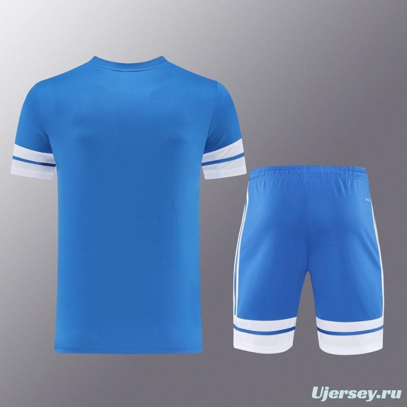 2025 Adidas Blue Short Sleeve Jersey+Shorts