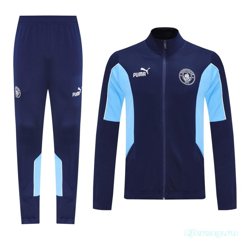 25/26 Manchester City Blue/Navy Full Zipper Jacket +Long Pants