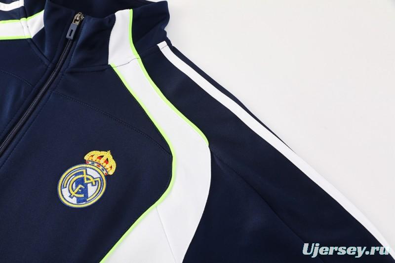 25/26 Real Madrid Navy/White Full Zipper Jacket +Long Pants