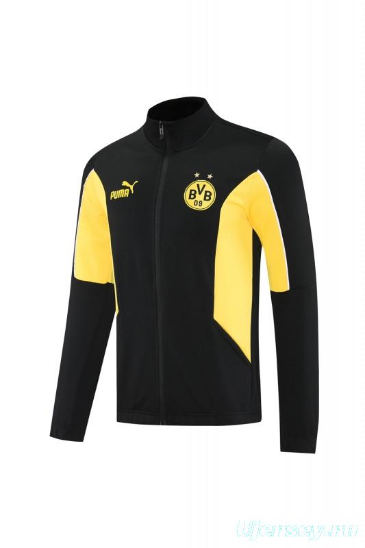 25/26 Borussia Dortmund Black/Yellow Full Zipper Jacket +Long Pants