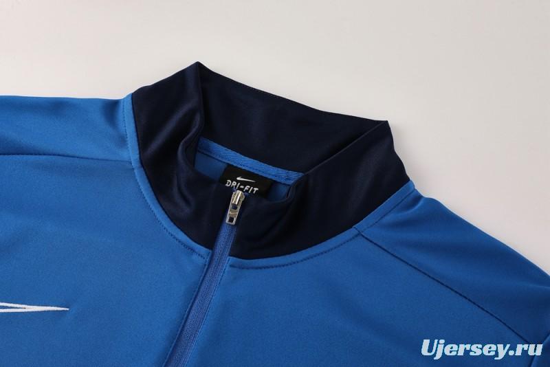 2025 Nike Blue Full Hoodie Zipper Jacket +Long Pants