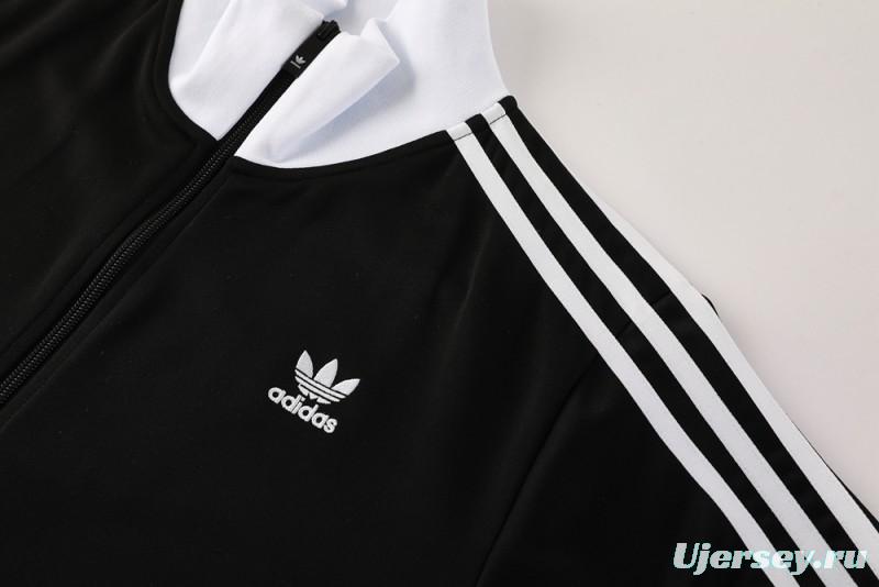 2025 Adidas Original Black Full Hoodie Zipper Jacket +Long Pants