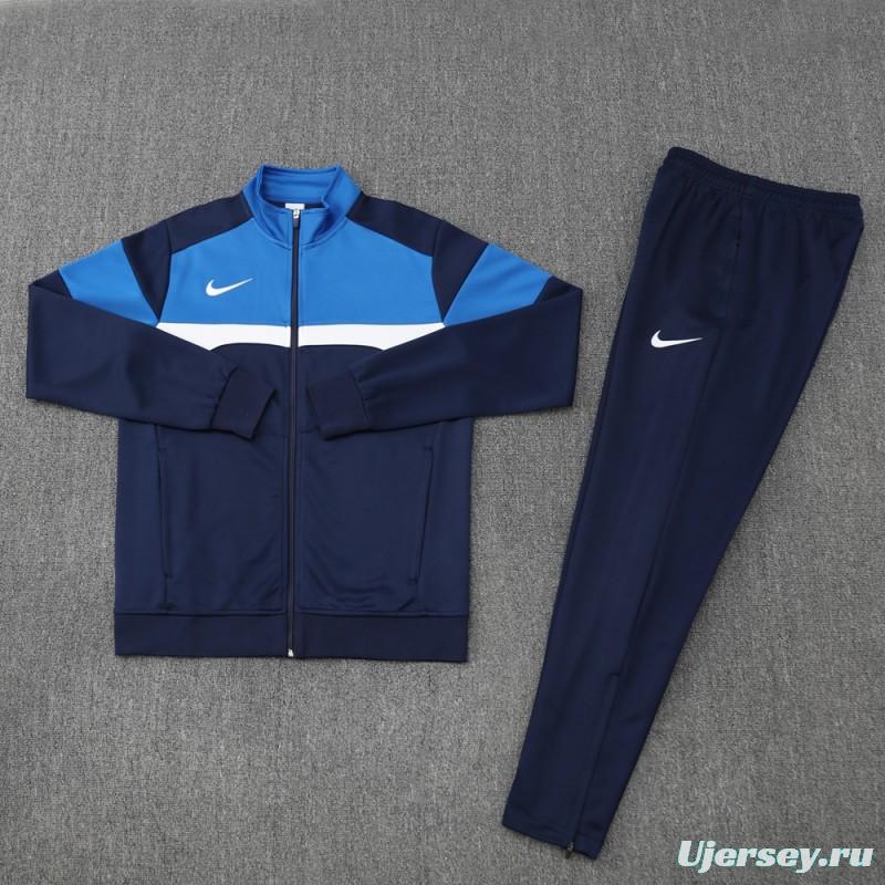 2025 Nike Blue/Navy Full Hoodie Zipper Jacket +Long Pants