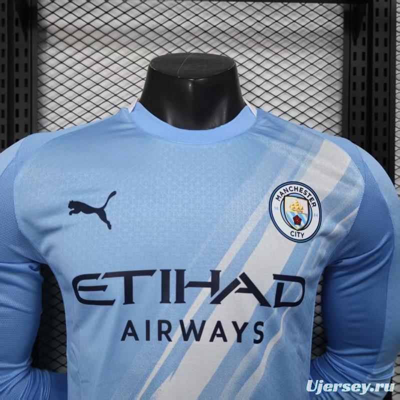 Player Version 25/26 Manchester City Home Long Sleeve Jersey