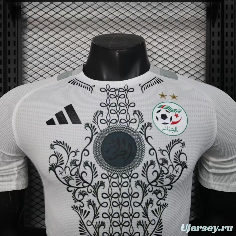 Player Version 2025 Algeria White with Traditional Pattern Jersey
