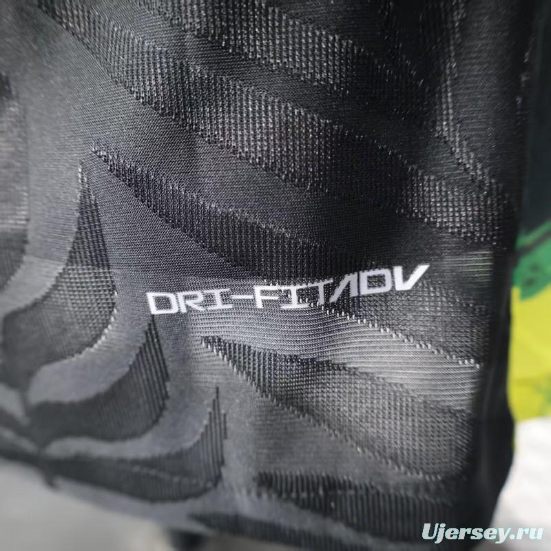 Player Version 2025 Brazil Black with Eagle Print Jersey