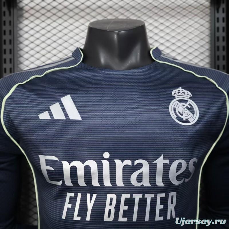 Player Version 25/26 Real Madrid Away Long Sleeve Jersey