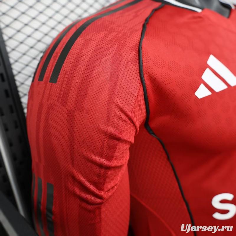 Player Version 25/26 Manchester United Long Sleeve Home Jersey
