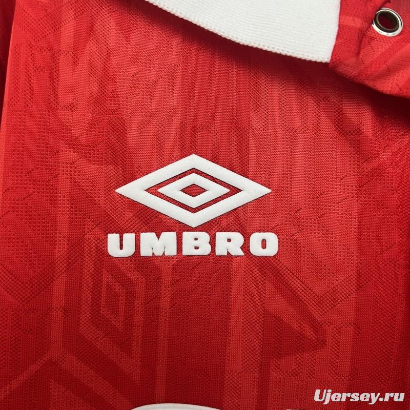 92/94 Retro Long Sleeve Manchester United Home Jersey