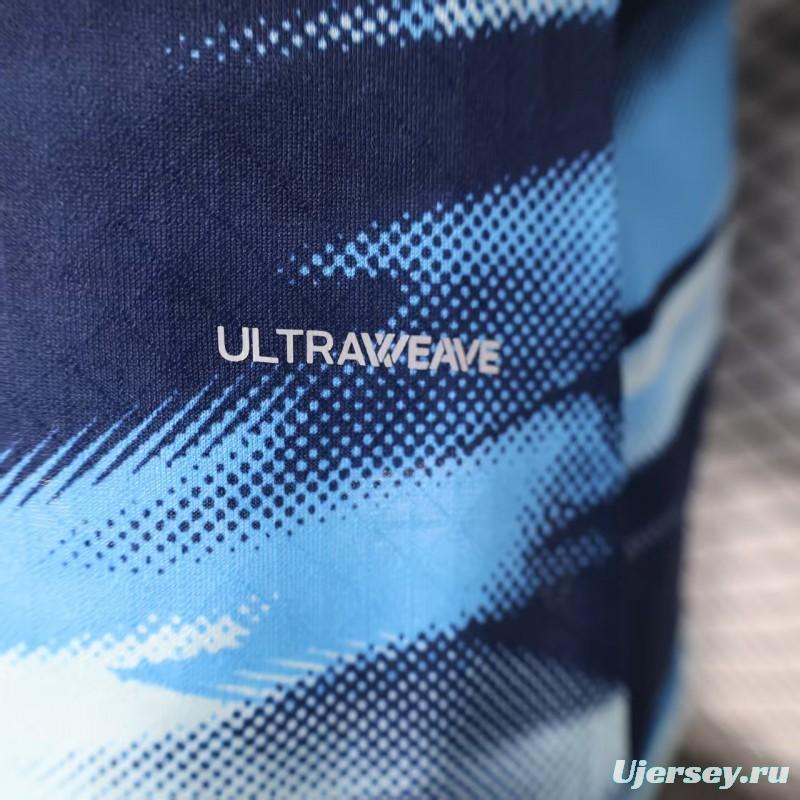 Player Version 25/26 Olympique de Marseille Blue with Gradient Wave Pattern Jersey