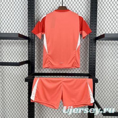 2025/26 Kids Real Madrid Orange Color Goalkeeper Red Jersey