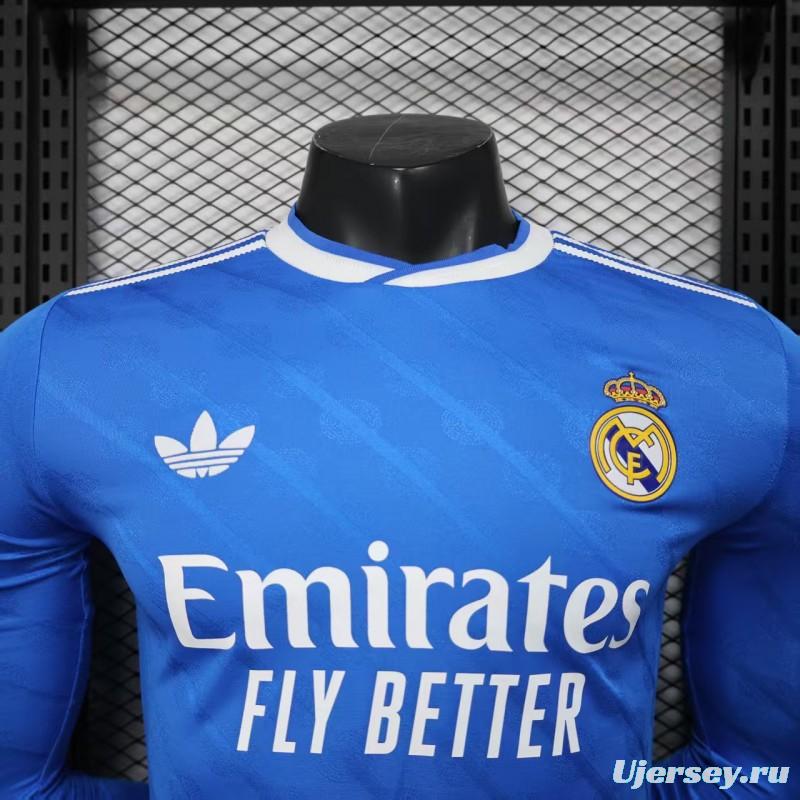 Player Version 25/26 Real Madrid Third Blue Long Sleeve Jersey