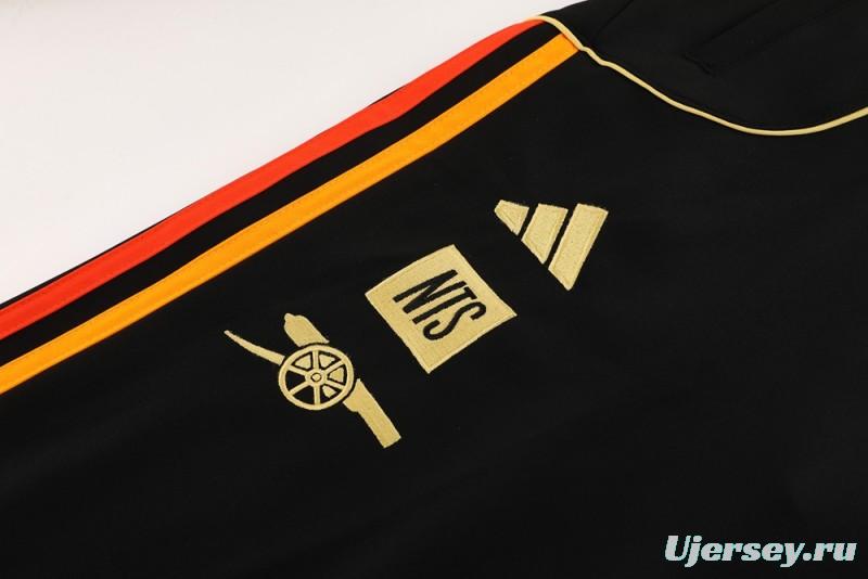 25/26 Arsenal Black Full Zipper Jacket + Long Pants