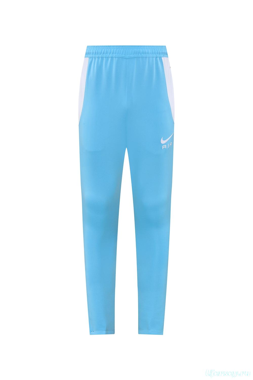 2025 Nike Air Tracksuit Set - Light Blue with Navy Accents Full Zipper Jacket + Long Pants
