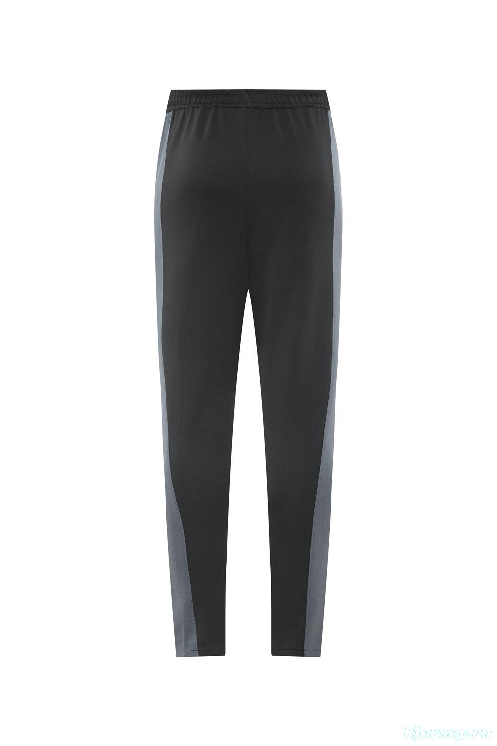 2025 Nike Air Black Tracksuit Set with Gray and White Accents Full Zipper Jacket + Long Pants