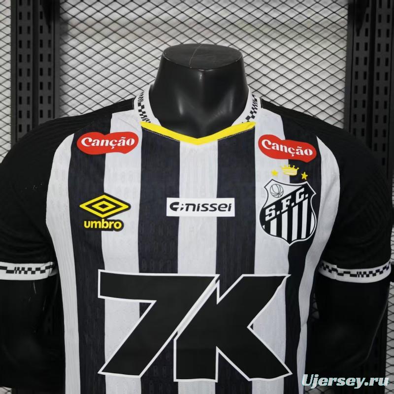 Player Version 25/26 Santos Away Jersey With Full Sponsors