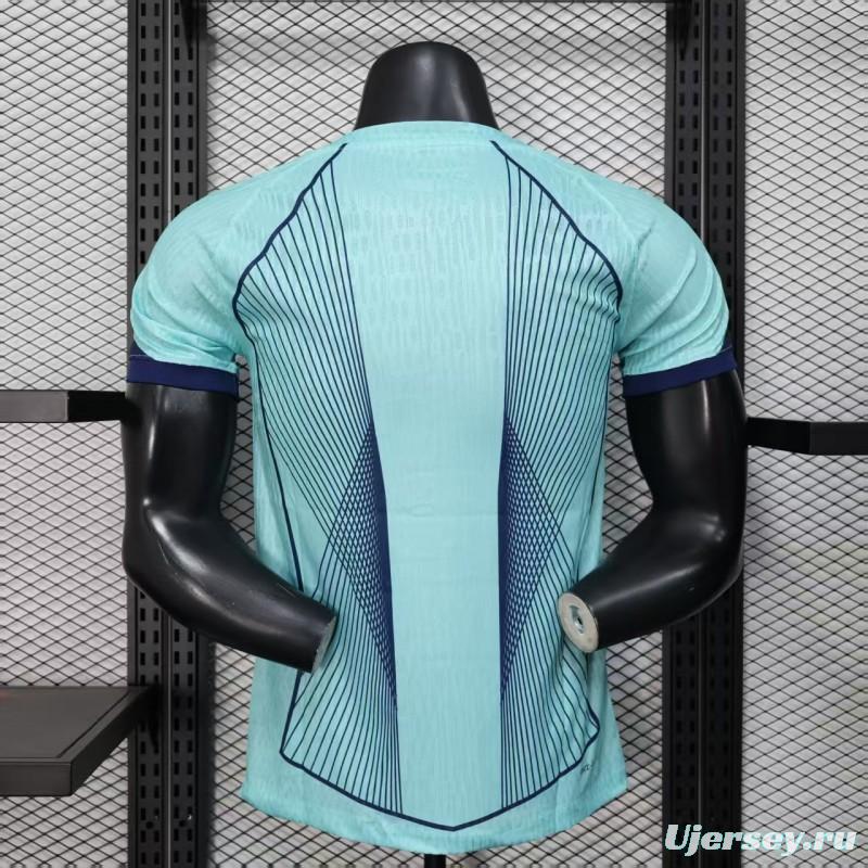 Player Version 25/26 FC Barcelona Light Blue with Vertical Pinstripe Pattern Jersey