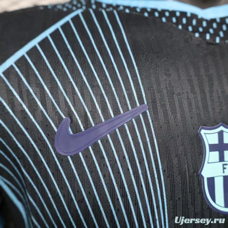 Player Version 25/26 FC Barcelona Black with Geometric Line Pattern Jersey