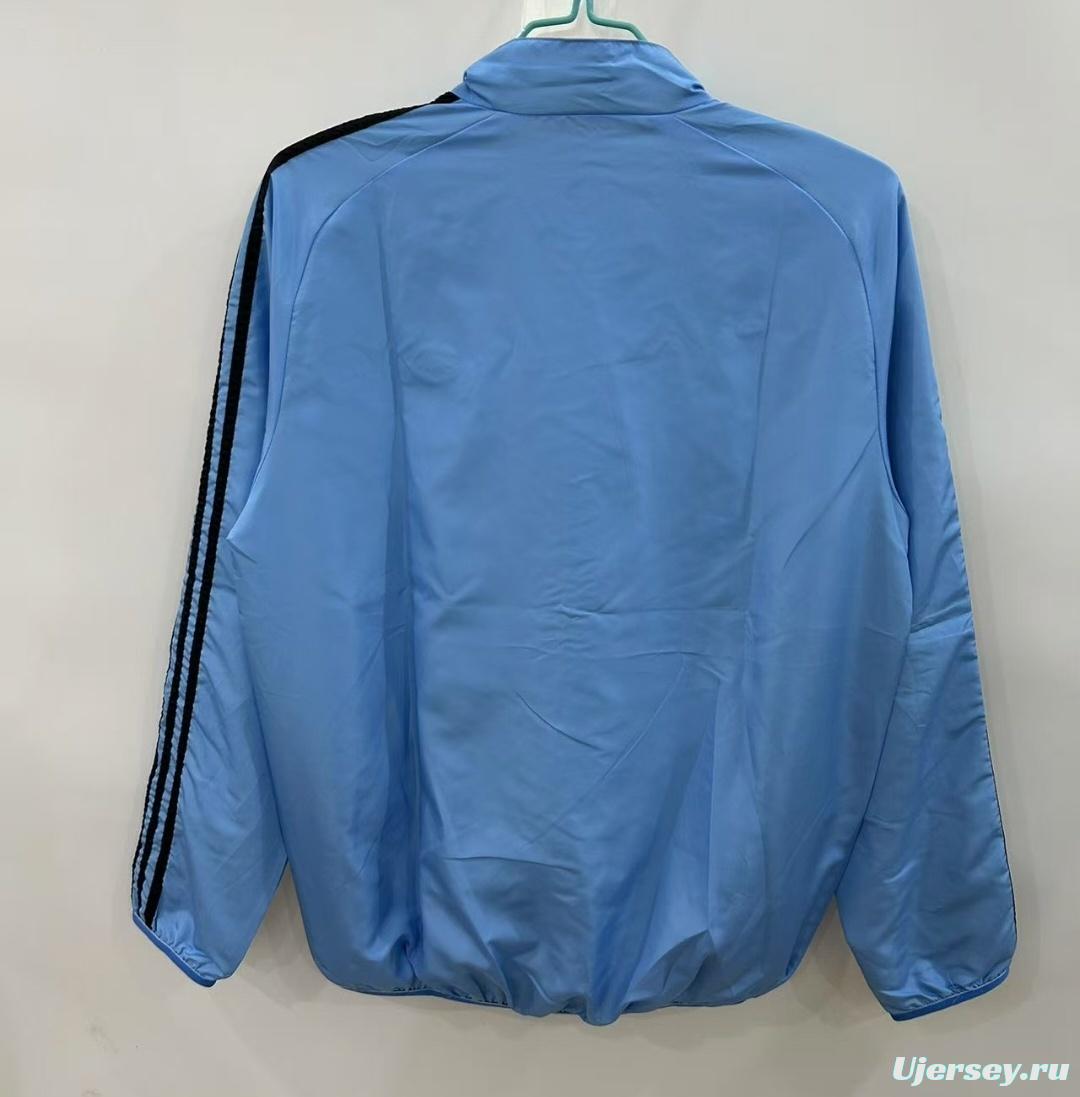 25/26 Boca Juniors Light Blue/Beige with Floral Pattern Reversible Windbreaker