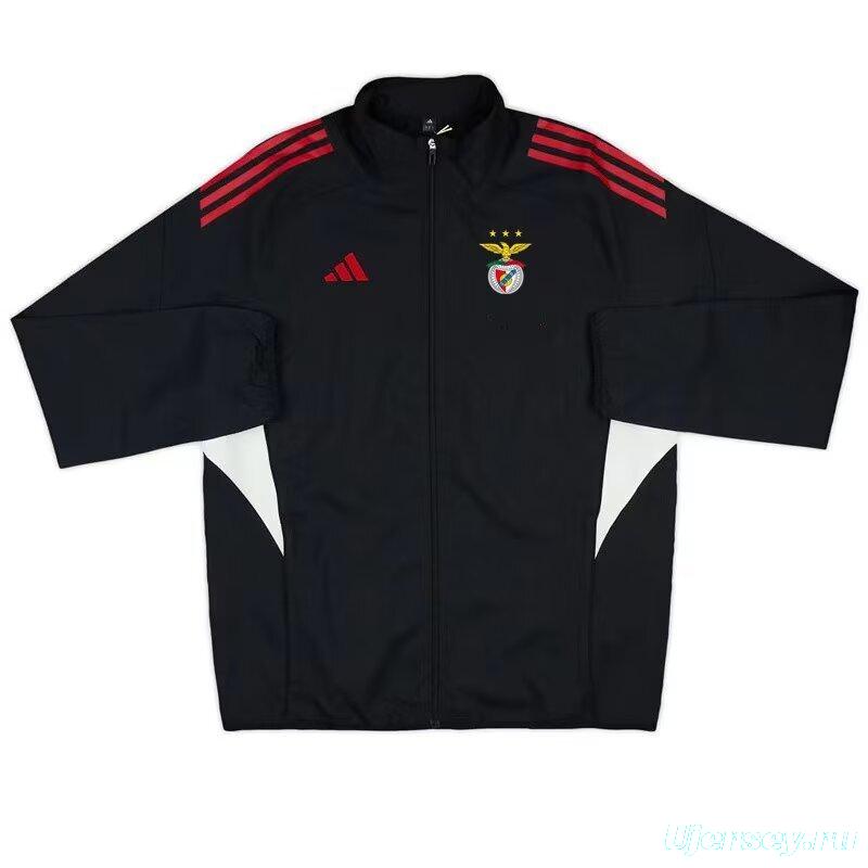 25/26 Benfica BLACK Full Zipper Windbreaker