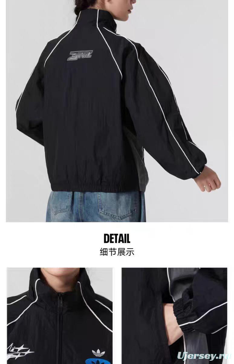 2025 Adidas originals Grey Full Zipper Windbreaker