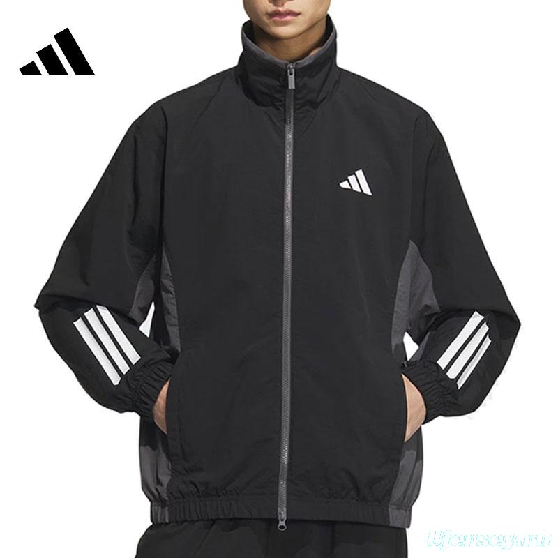 2025 Adidas Cream Colored Nylon Taslon Full Zipper Windbreaker