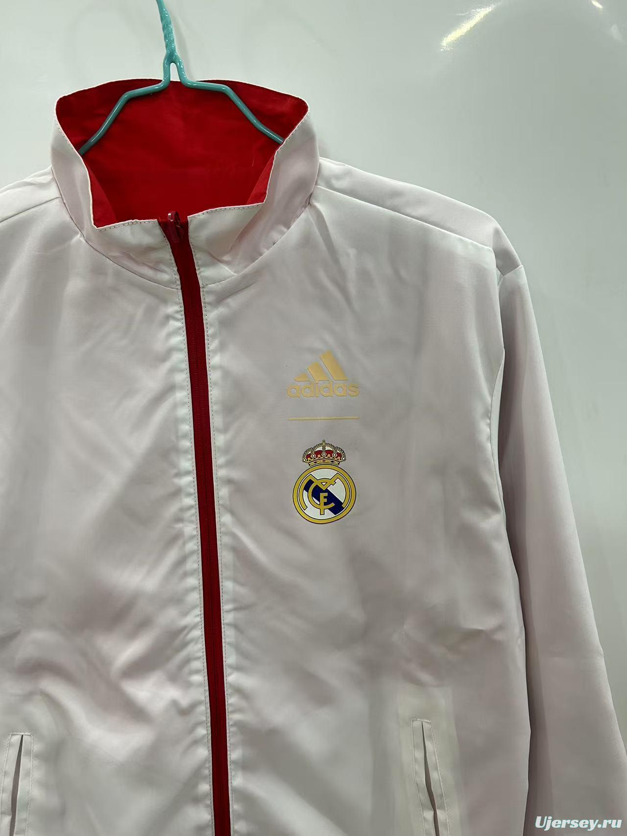 25/26 Real Madrid Red/White Reversible Windbreaker