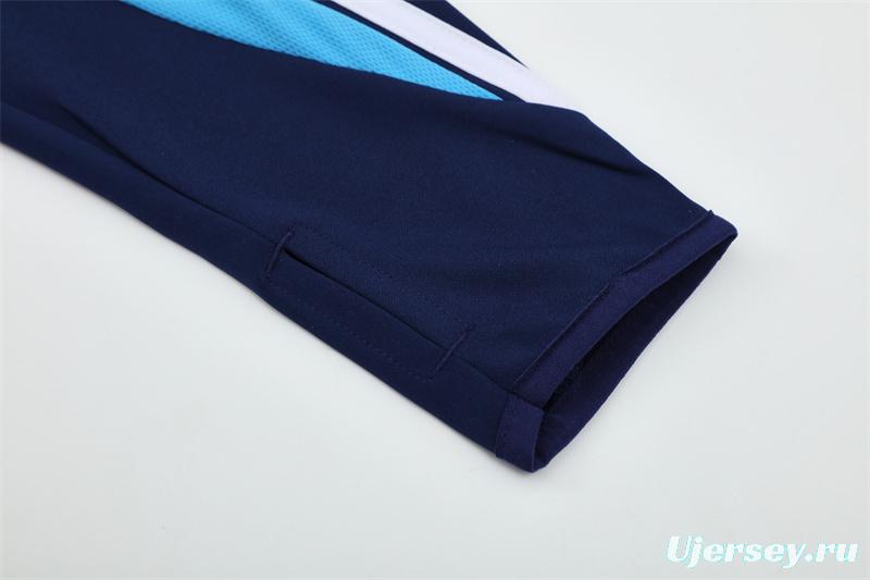 Retro 03/04 Real Madrid Royal Blue Half Zipper Jacket