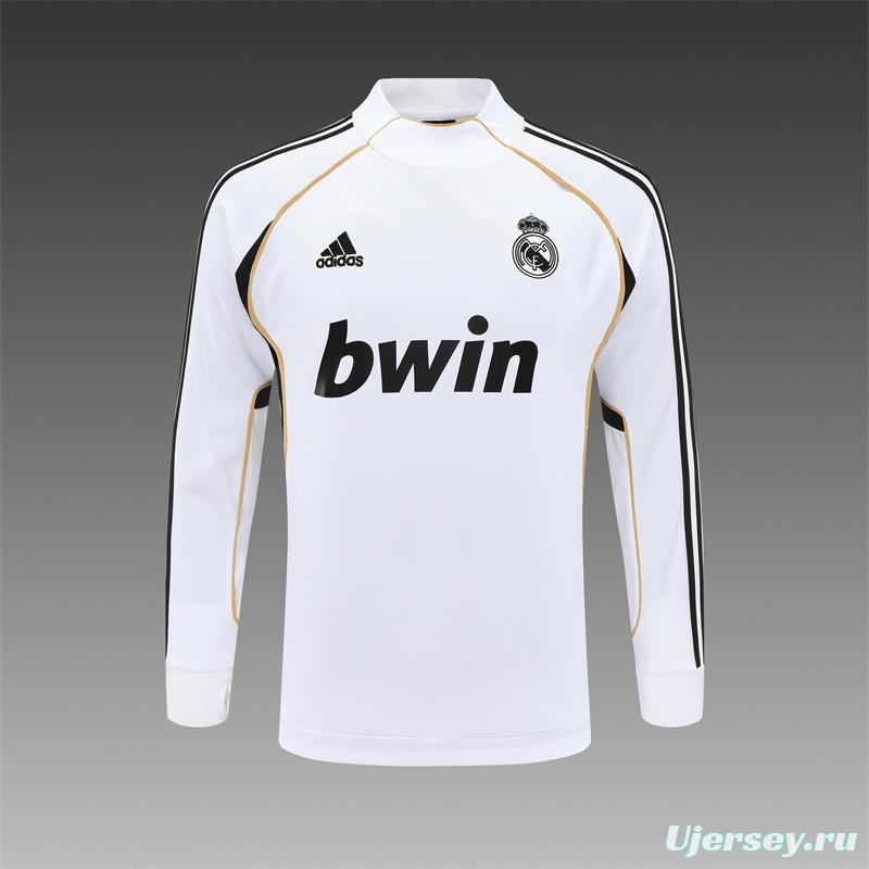 Retro 11/12 Real Madrid White Half Zipper Jacket+Long Pants