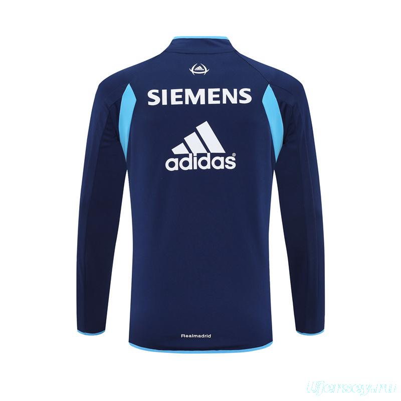 Retro 05/06 Real Madrid Royal Blue Half Zipper Jacket