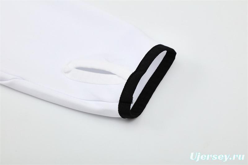 Retro 04/05 Real Madrid White Half Zipper Jacket+Long Pants