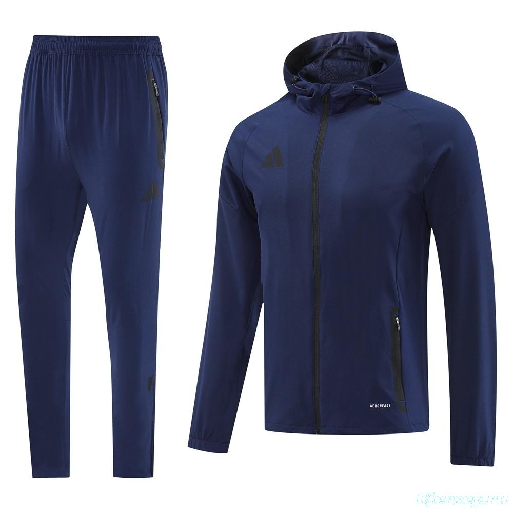 25/26 Adidas Navy Hoodie Full Zipper Jacket + Long Pants