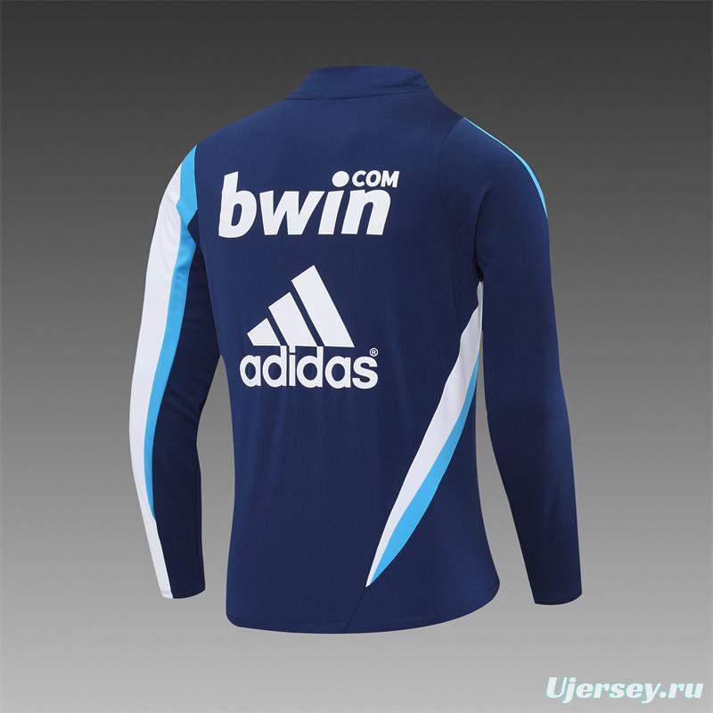 Retro 09/10 Real Madrid Royal Blue Half Zipper Jacket