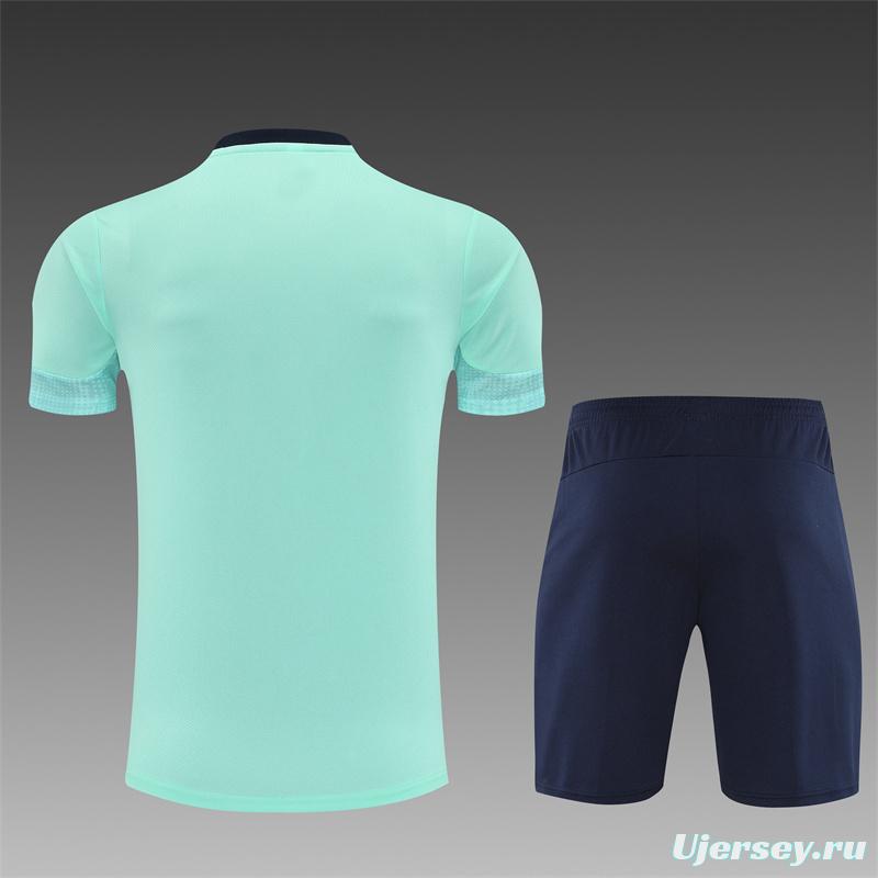 25/26 Olympique de Marseille Lake Blue Camouflage with XS Short Sleeve+Soccer Shorts