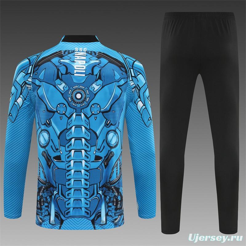 25/26 Napoli Light Blue Camouflage Half Zipper Jacket+Long Pants