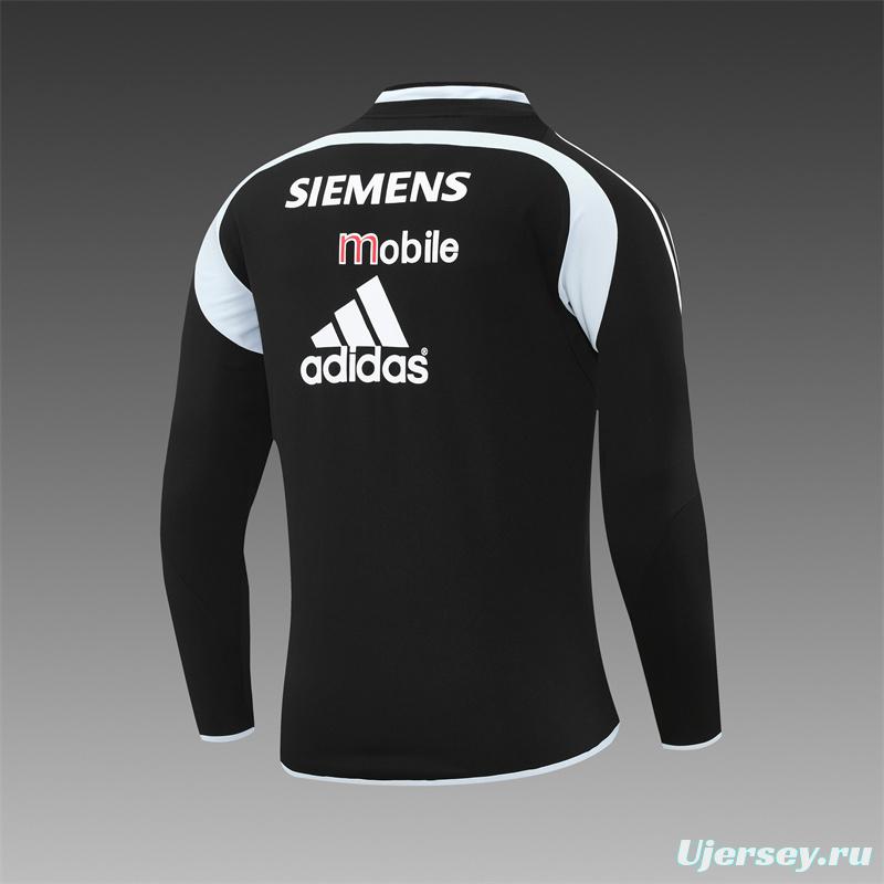 Retro 04/05 Real Madrid Black Half Zipper Jacket+Long Pants