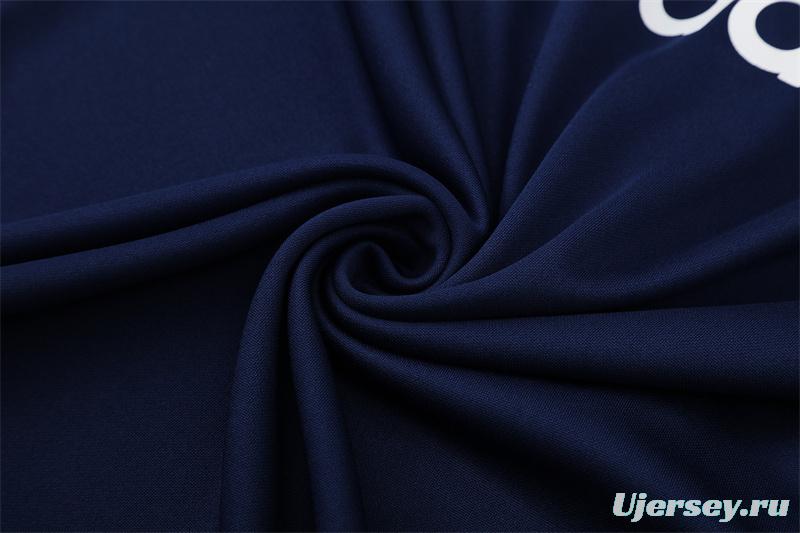 Retro 05/06 Real Madrid Royal Blue Half Zipper Jacket+Long Pants