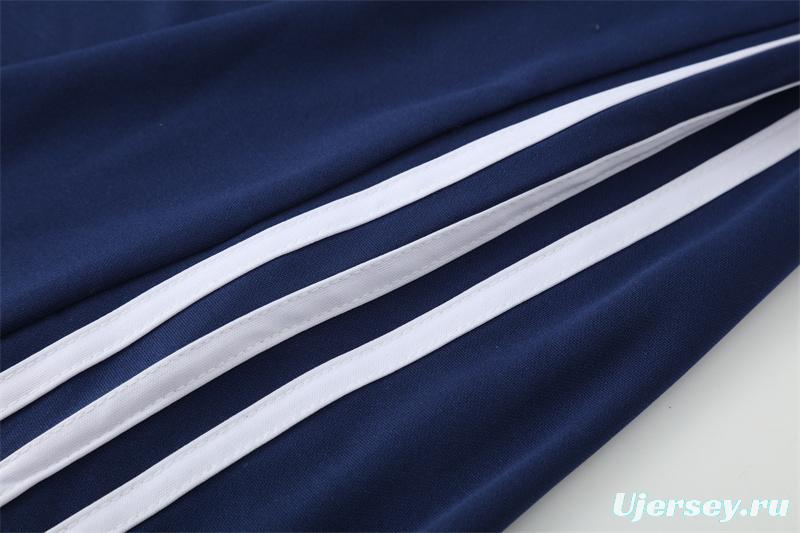 Retro 16/17 Real Madrid Royal Blue Half Zipper Jacket+Long Pants