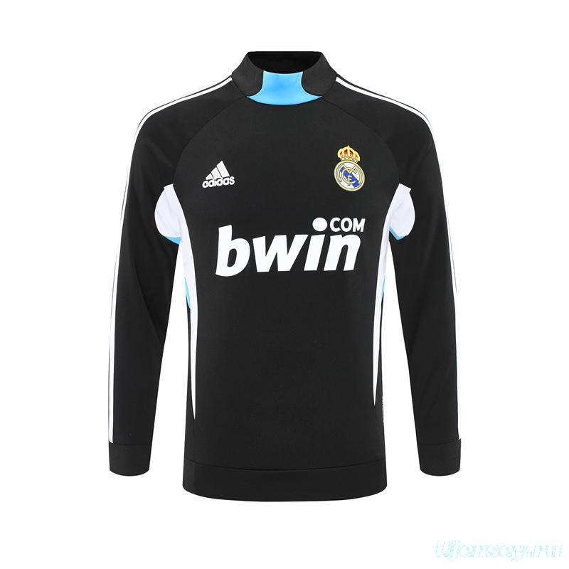 Retro 08/09 Real Madrid Black Half Zipper Jacket