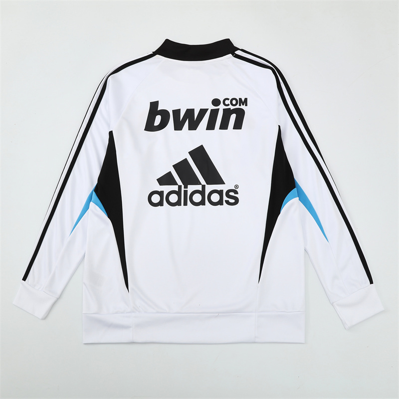 Retro 08/09 Real Madrid White Half Zipper Jacket