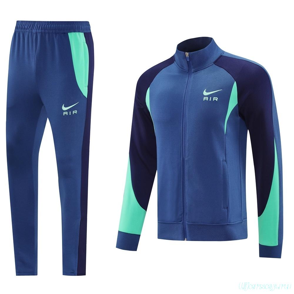 2025 NIKE Blue/Green/Black Full Zipper Jacket + Long Pants