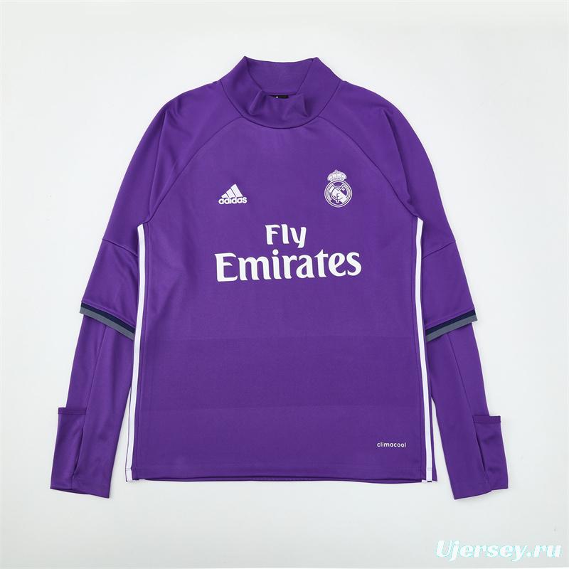 Retro 16/17 Real Madrid Purple Half Zipper Jacket