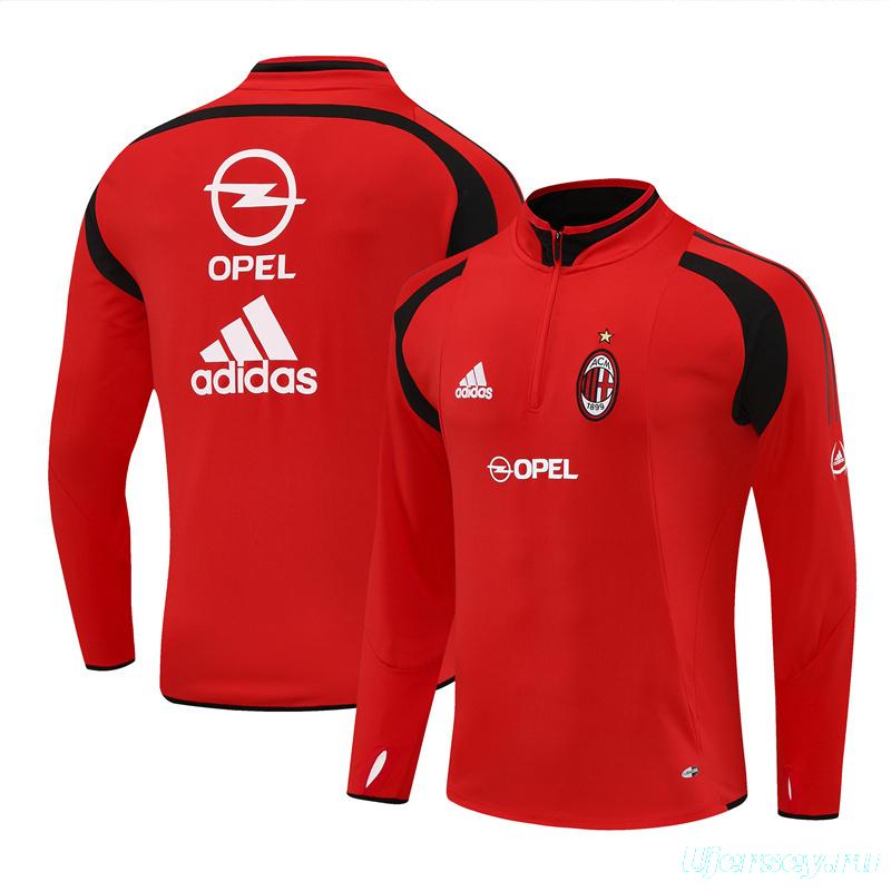 Retro 04/05 AC Milan Red Half Zipper Jacket