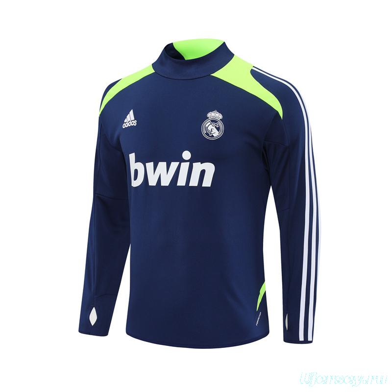 Retro 12/13 Real Madrid Royal Blue Half Zipper Jacket