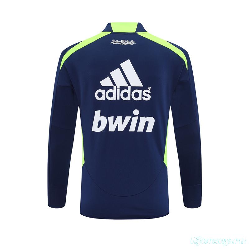 Retro 12/13 Real Madrid Royal Blue Half Zipper Jacket+Long Pants