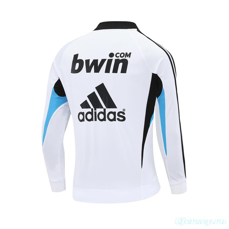 Retro 08/09 Real Madrid White Half Zipper Jacket