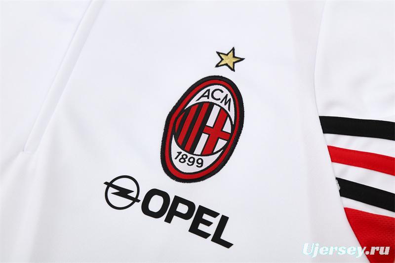Retro 03/04 AC Milan White Half Zipper Jacket