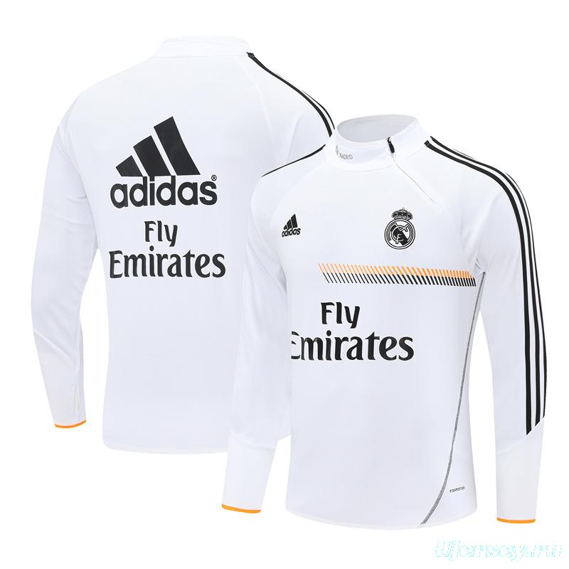 Retro 13/14 Real Madrid White Half Zipper Jacket